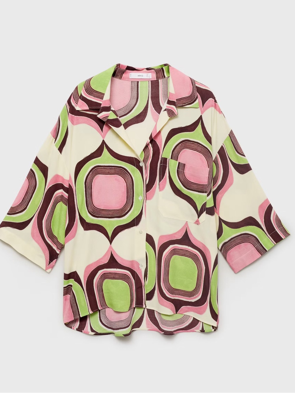 Mango Geometric print Co-ord set blouse + pants NWT - Picture 3 of 8